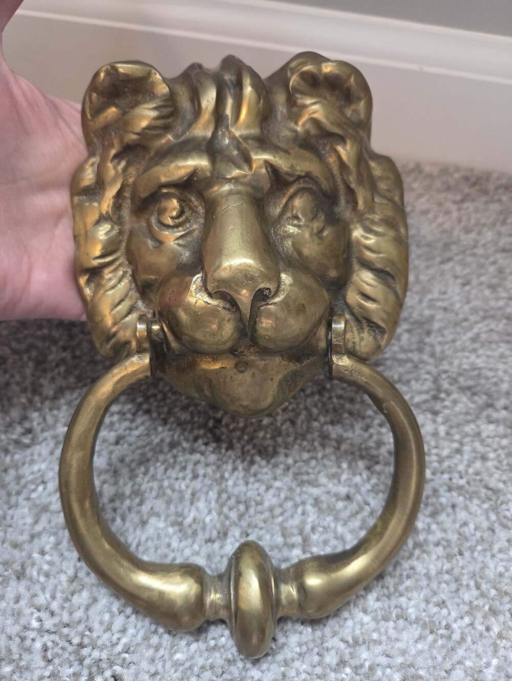 Vintage Brass Lion Head Door Knocker